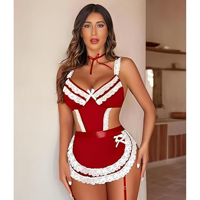 Women’s Babydoll Role Play Maid Costume Set