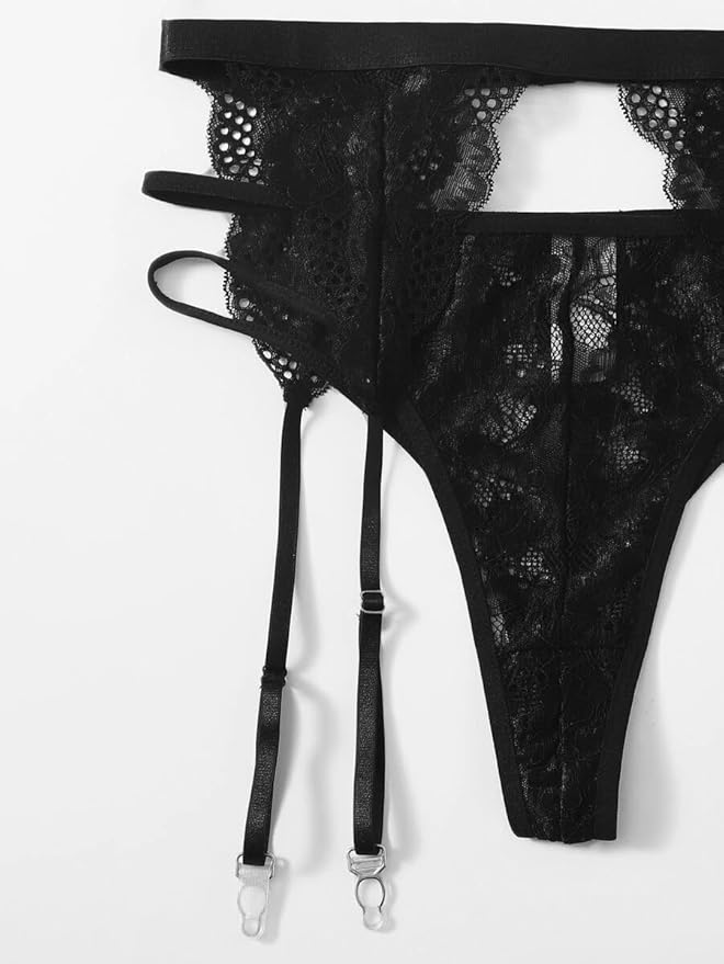 Lace Garter Lingerie Set