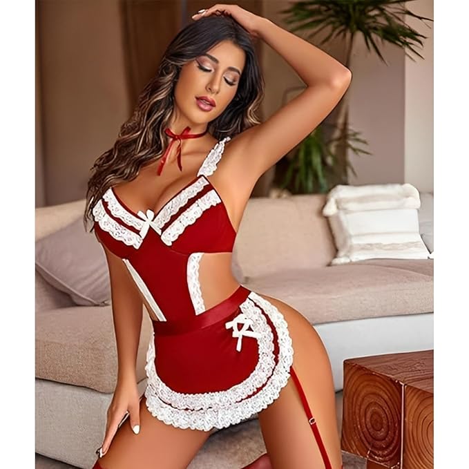 Women’s Babydoll Role Play Maid Costume Set