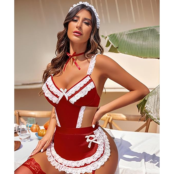 Women’s Babydoll Role Play Maid Costume Set
